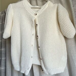 Ivory Chunky Knit Button Cardigan Size Small Cottagecore